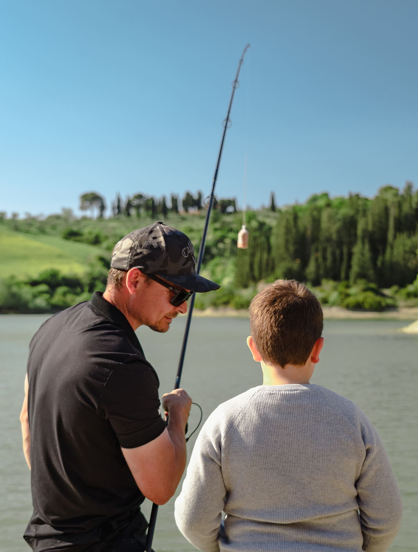 Fishing on the lake at Castelfalfi