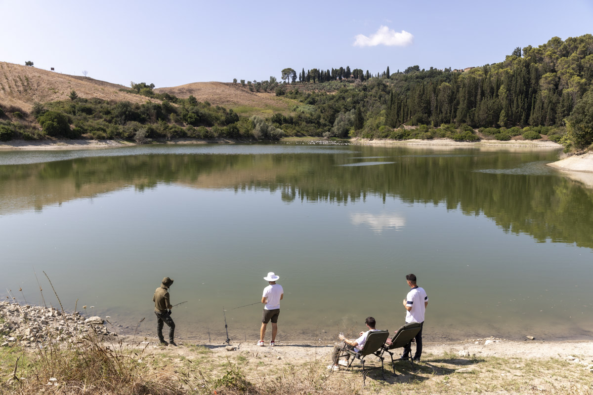 Fishing on the lake at Castelfalfi